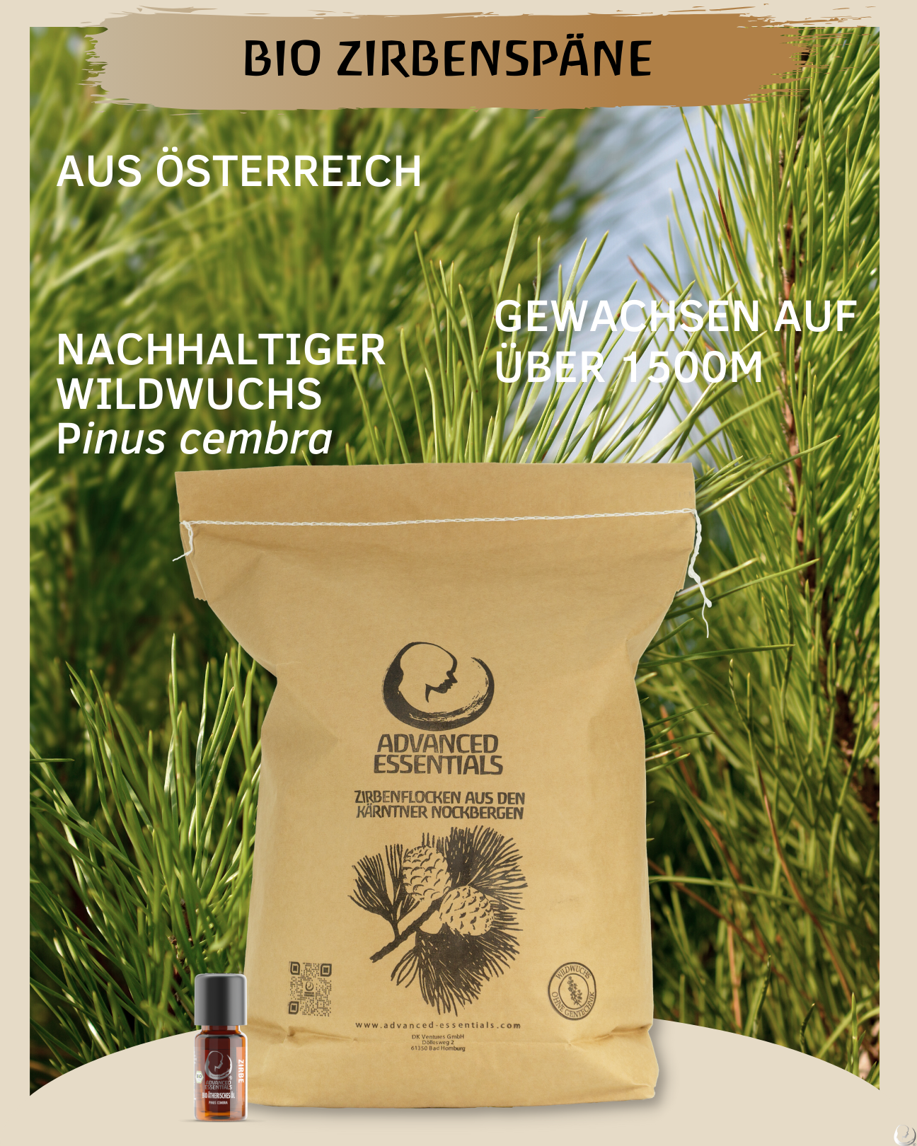 Zirbenholzspähne 7L + Zirbenöl 10 ml