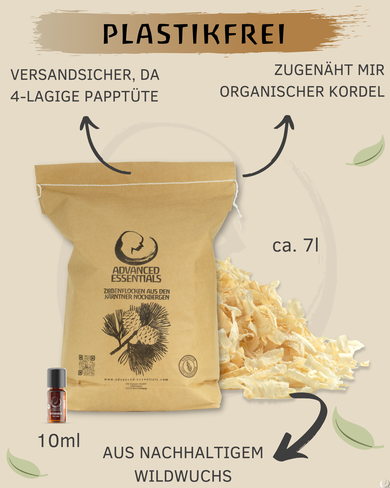 Zirbenholzspähne 7L + Zirbenöl 10 ml