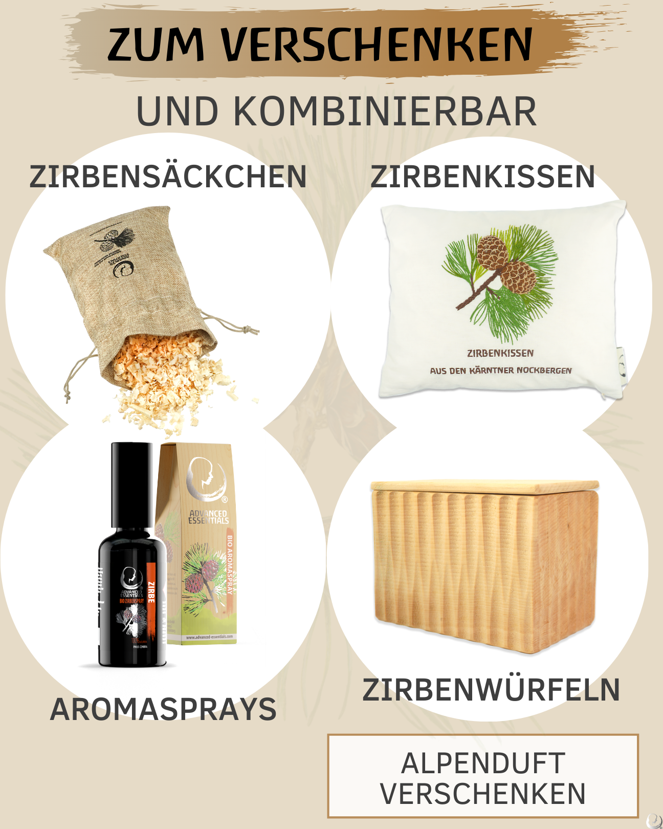 Zirbenschatulle gemeißelt mit Zirbenöl (10 ml)