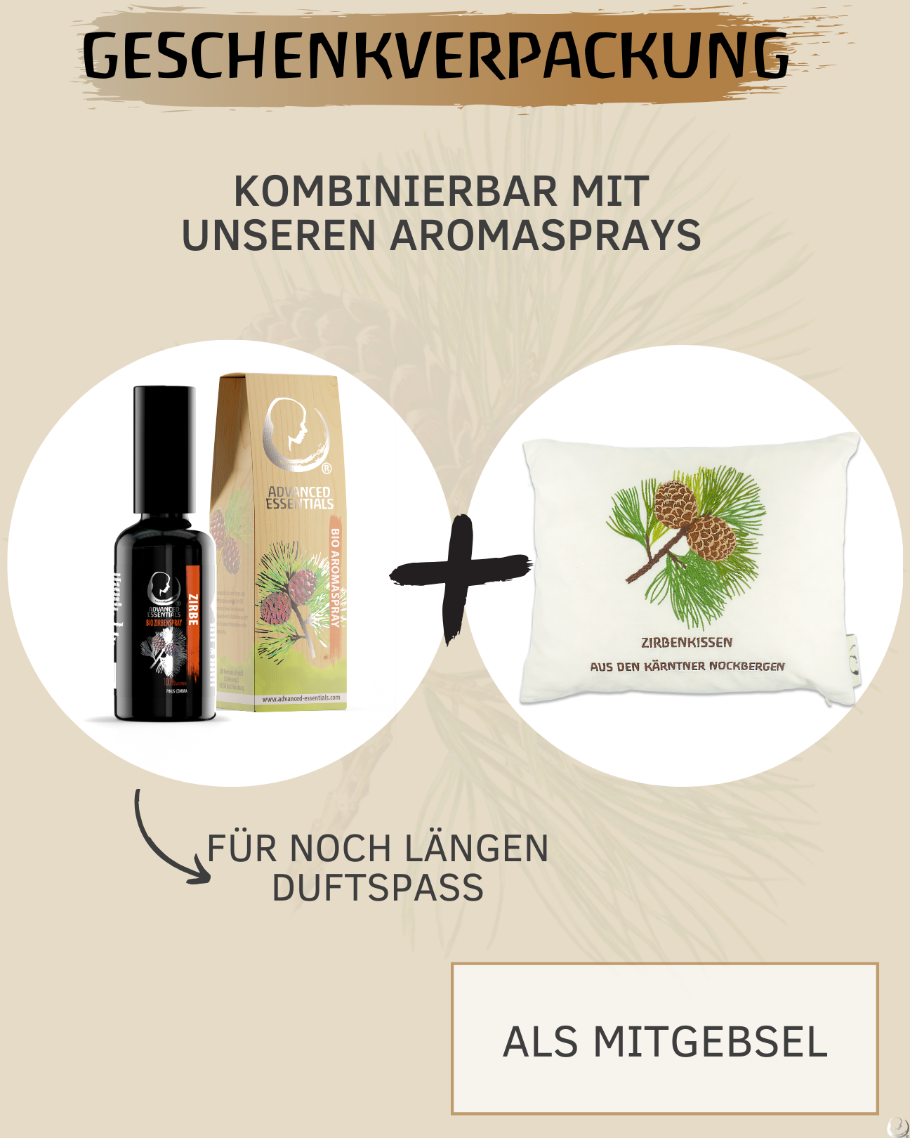 BIO Zirbenkissen (bestickt)