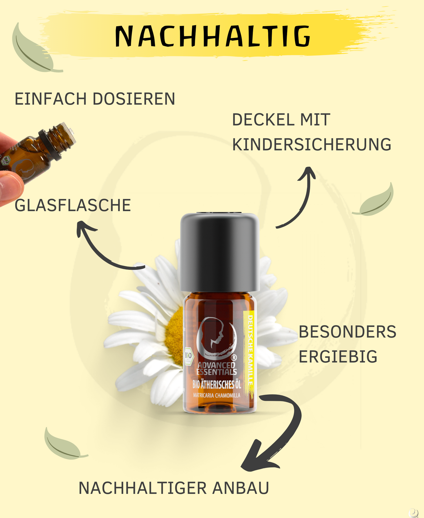 BIO deutsche Kamillenöl (Matricaria chamomilla)
