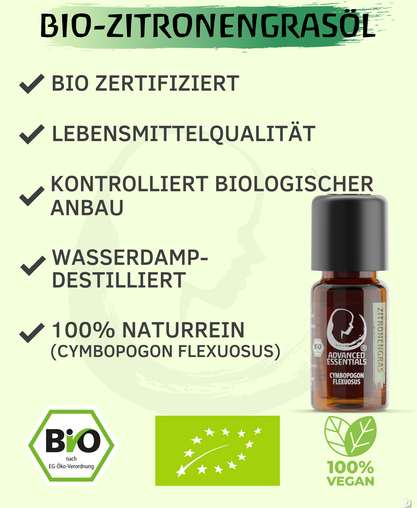BIO Zitronengrasöl (Cymbopogon flexuosus)