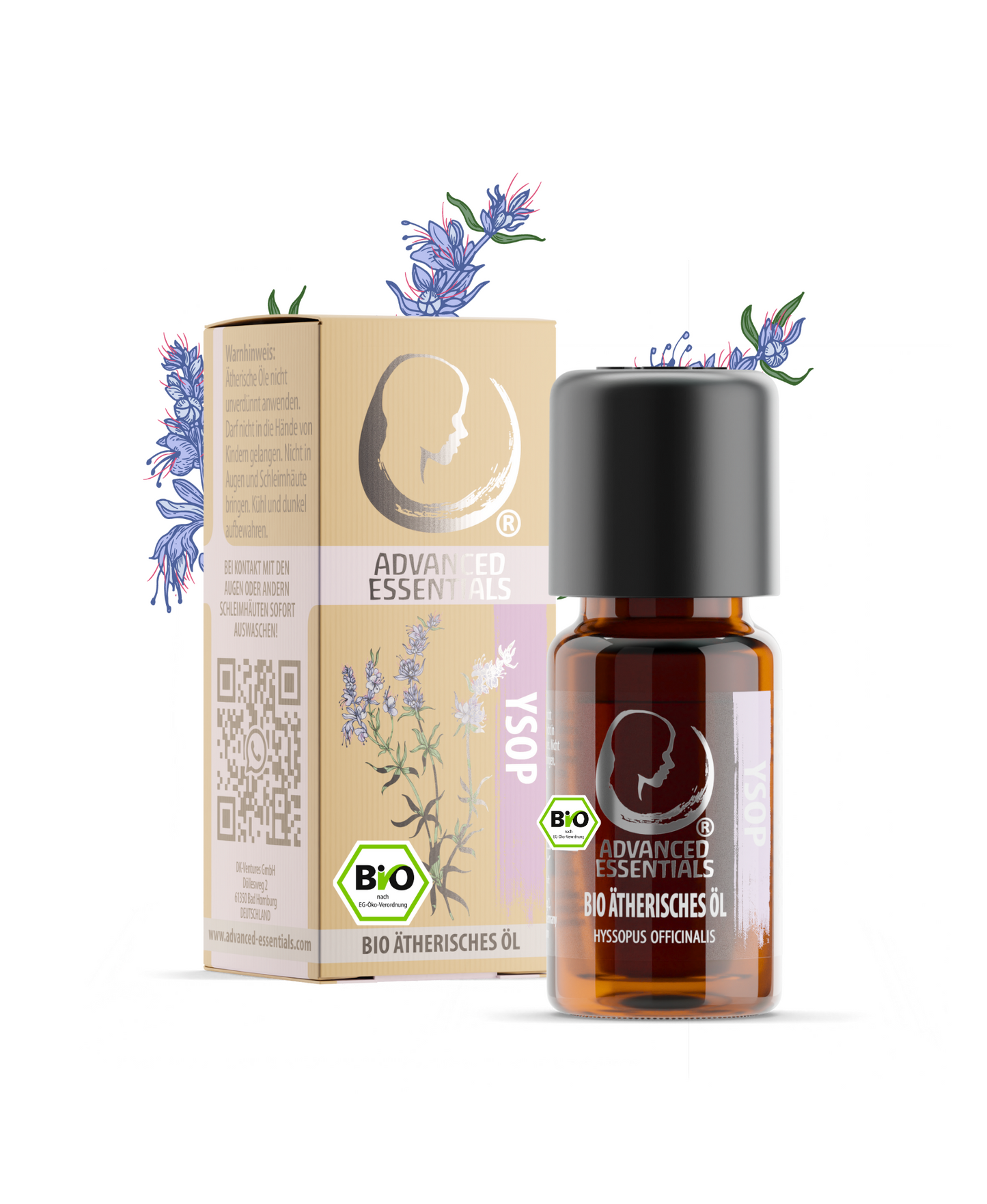 BIO Ysopöl ätherisches Öl (Hyssopus officinalis) kontrolliert biologischer Anbau | Ysopöl bio aus Spanien (Ysop, 5ml)
