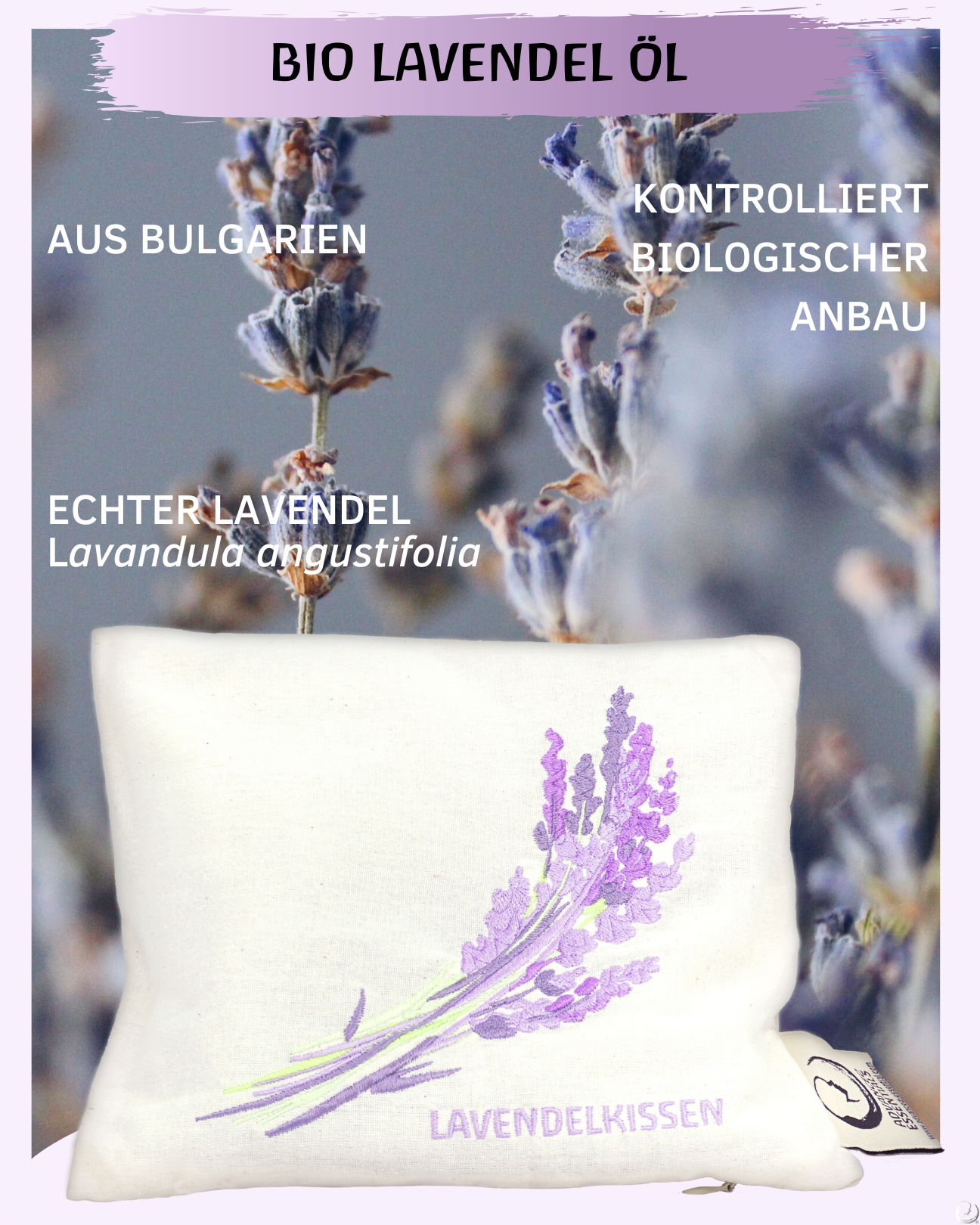 BIO Lavendelkissen (bestickt)