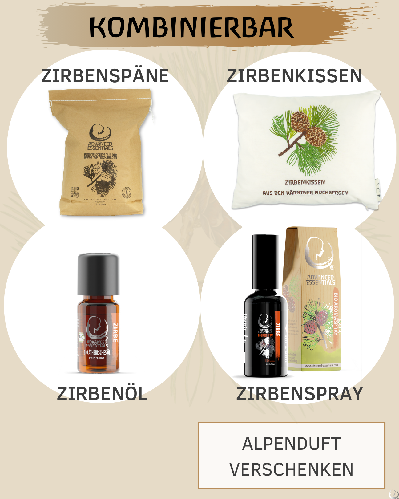 Zirbenflocken Säckchen (Zirbenspäne, bedruckt)