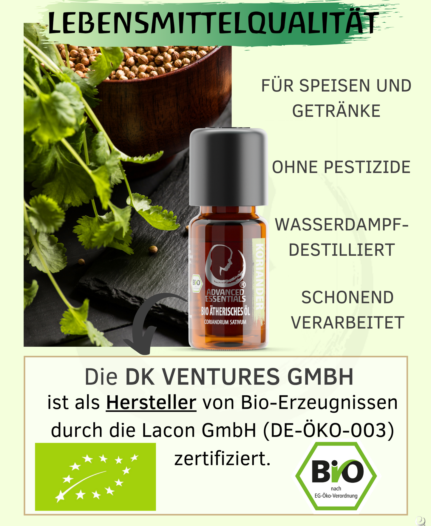 BIO Korianderöl (Coriandrum sativum)