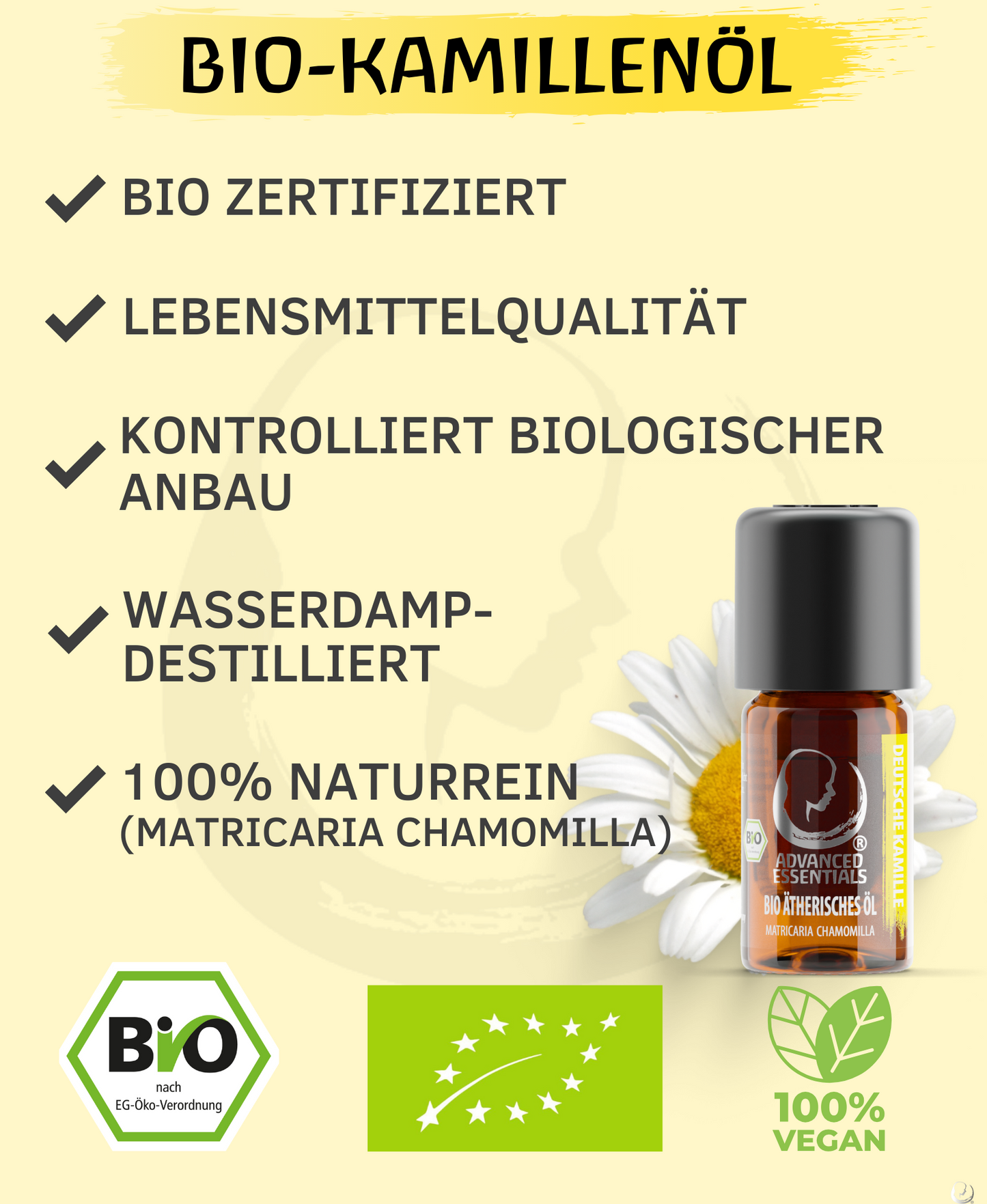 BIO deutsche Kamillenöl (Matricaria chamomilla)