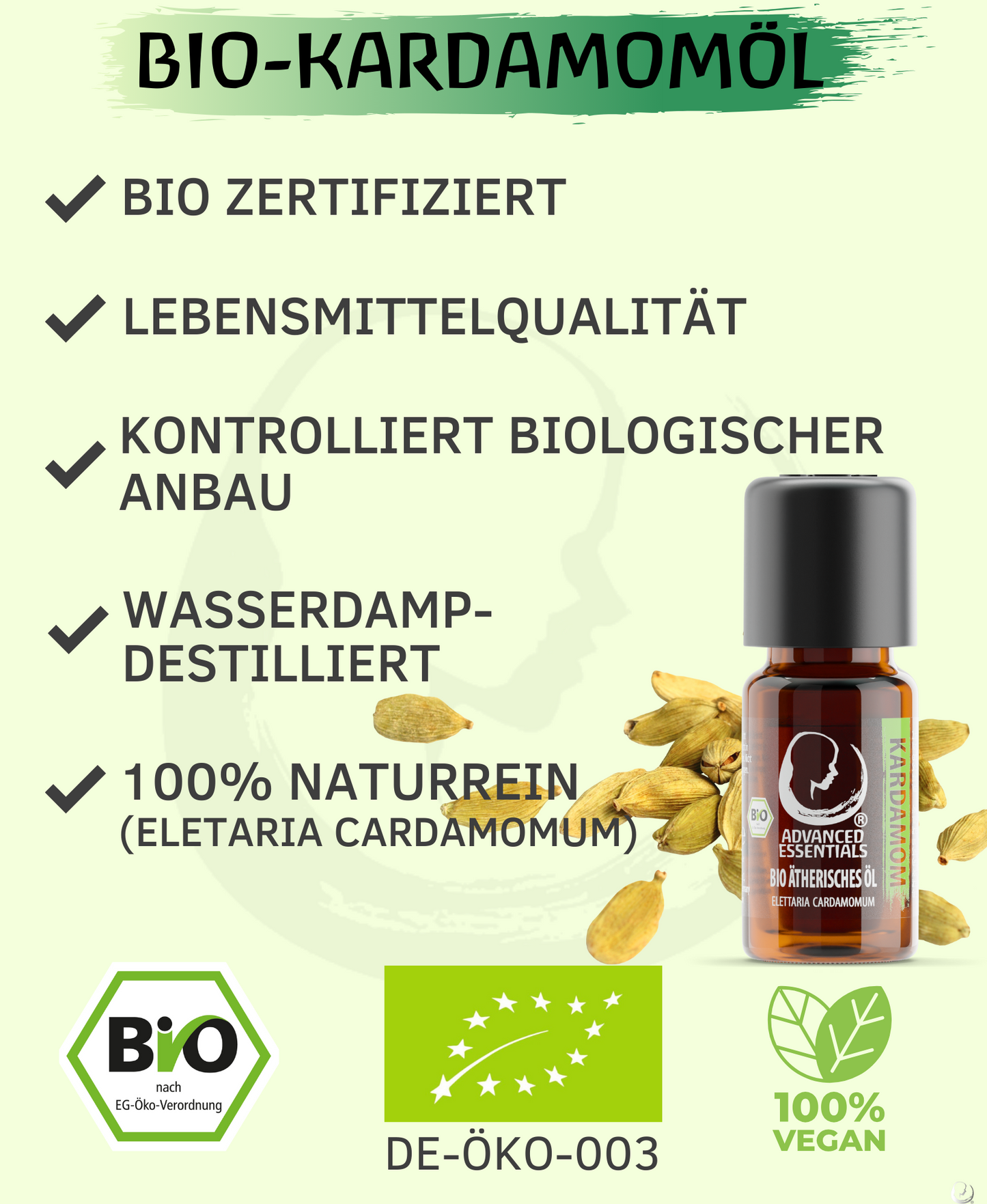 BIO Kardamomöl (Elettaria cardamomum)