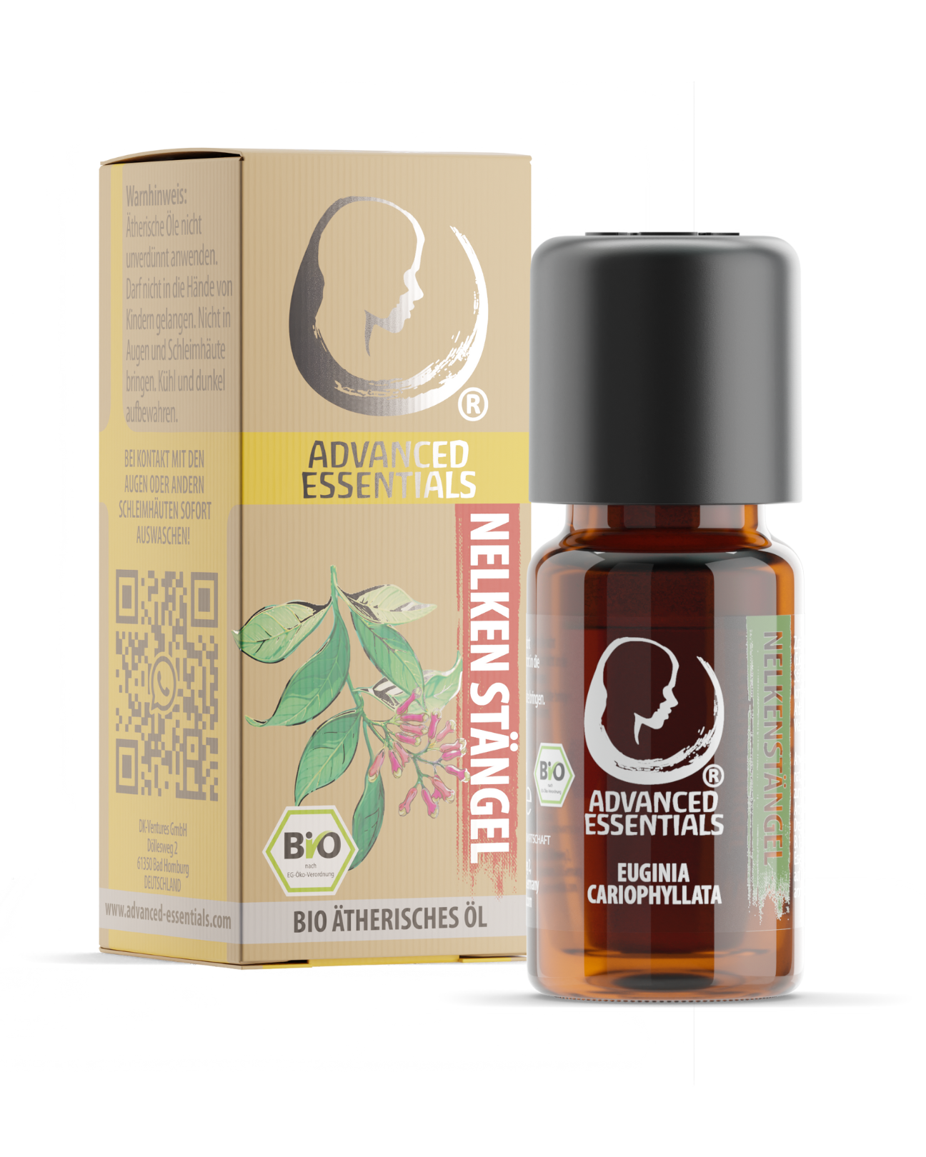 BIO Nelkenstängelöl ätherisches Öl (Euginia cariophyllata) kontrolliert biologischer Anbau Nelkenstängelöl bio aus Sri Lanka (Nelke, 10ml)