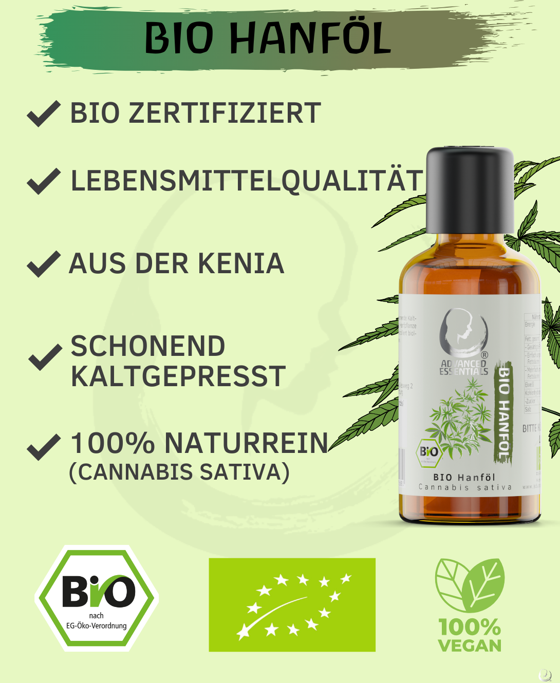 BIO Hanföl (Cannabis sativa)