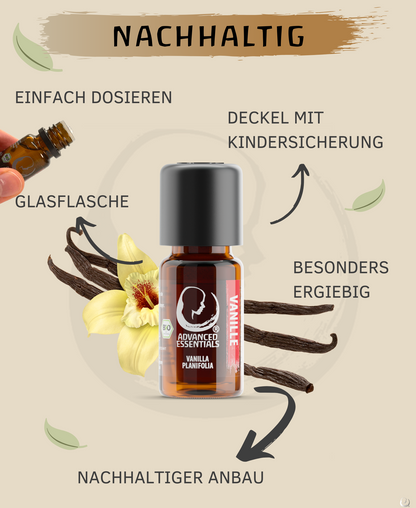 BIO Vanille Extrakt (Vanilla planifolia) kontrolliert biologischer Anbau ätherisches Vanilleöl bio aus Madagaskar (Vanille, 10ml)