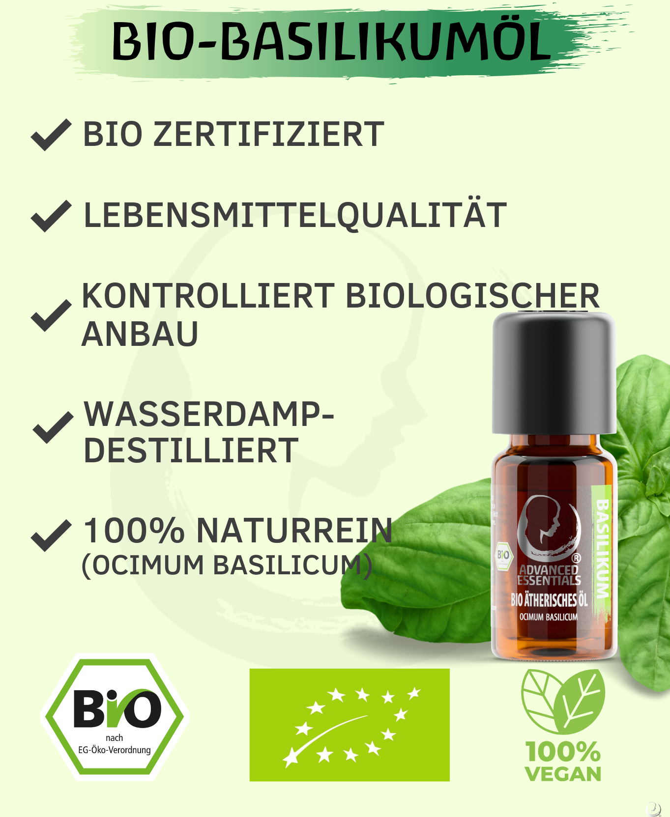 BIO Basilikumöl ätherisches Öl (Ocimum basilicum)