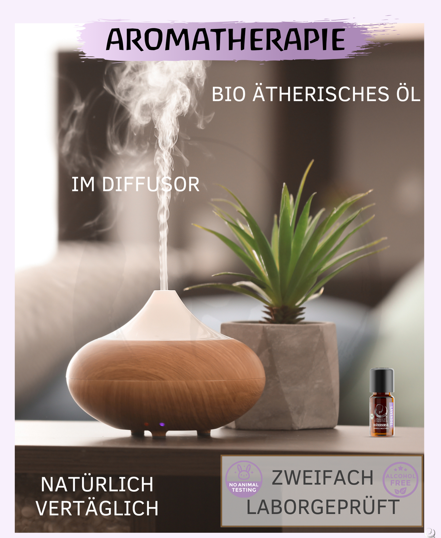 BIO Lavendelöl ätherisches Öl (Lavandula angustifolia) kontrolliert biologischer Anbau Lavendelöl bio aus Bulgarien (Lavendel, 10ml)