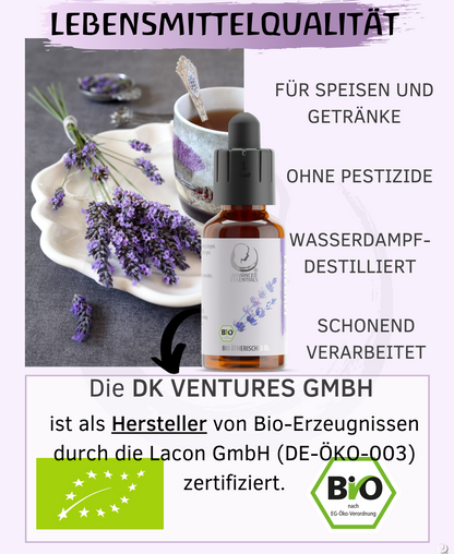 BIO Lavendelöl ätherisches Öl (Lavandula angustifolia) kontrolliert biologischer Anbau Lavendelöl bio aus Bulgarien (Lavendel, 30 ml)