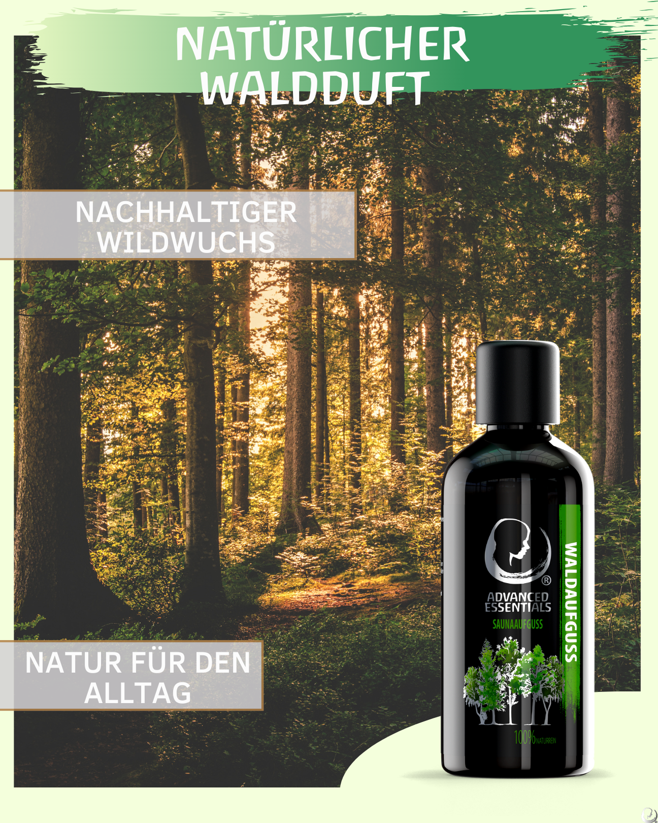 BIO Saunaaufguss Waldaufguss (Fichtennadel/Edeltanne/Weißkiefer) hochdosiertes ätherisches Öl (100ml)