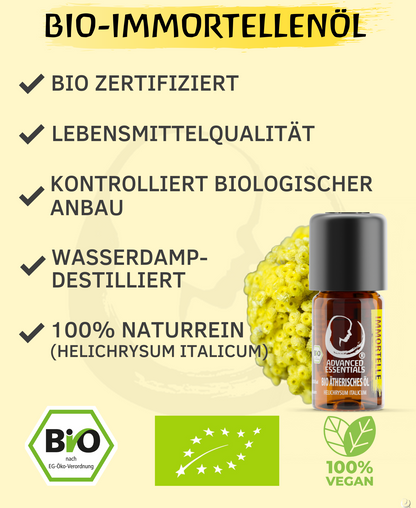 BIO Immortellenöl ätherisches Öl (Helichrysum italicum) italienische Strohblumen aus kontrolliert biologischem Anbau (Immortelle, 5ml)