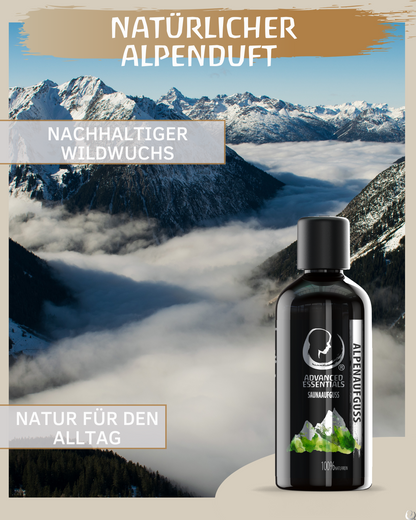 BIO Saunaaufguss Alpenaufguss (Zirbe/Latschenkiefer/Eukalyptus) hochdosiertes ätherisches Öl (100ml)