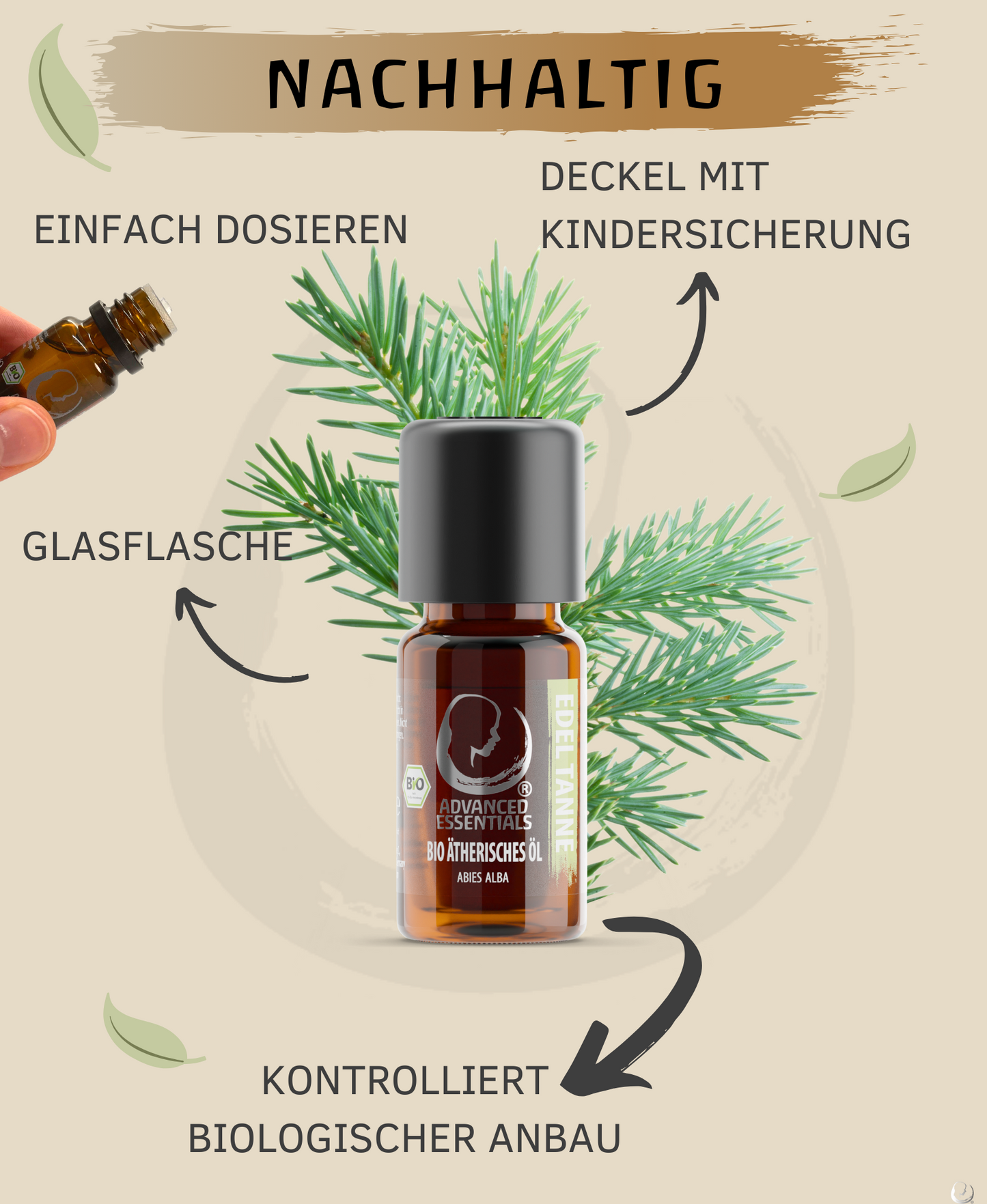 BIO Tannenöl ätherisches Öl (Abies alba) Wildwuchs Edeltanne | Tannennadelöl bio aus Bulgarien (Edeltanne, 10ml)