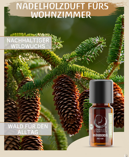 BIO Tannenöl ätherisches Öl (Abies alba) Wildwuchs Edeltanne | Tannennadelöl bio aus Bulgarien (Edeltanne, 10ml)