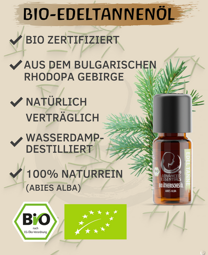 BIO Tannenöl ätherisches Öl (Abies alba) Wildwuchs Edeltanne | Tannennadelöl bio aus Bulgarien (Edeltanne, 10ml)